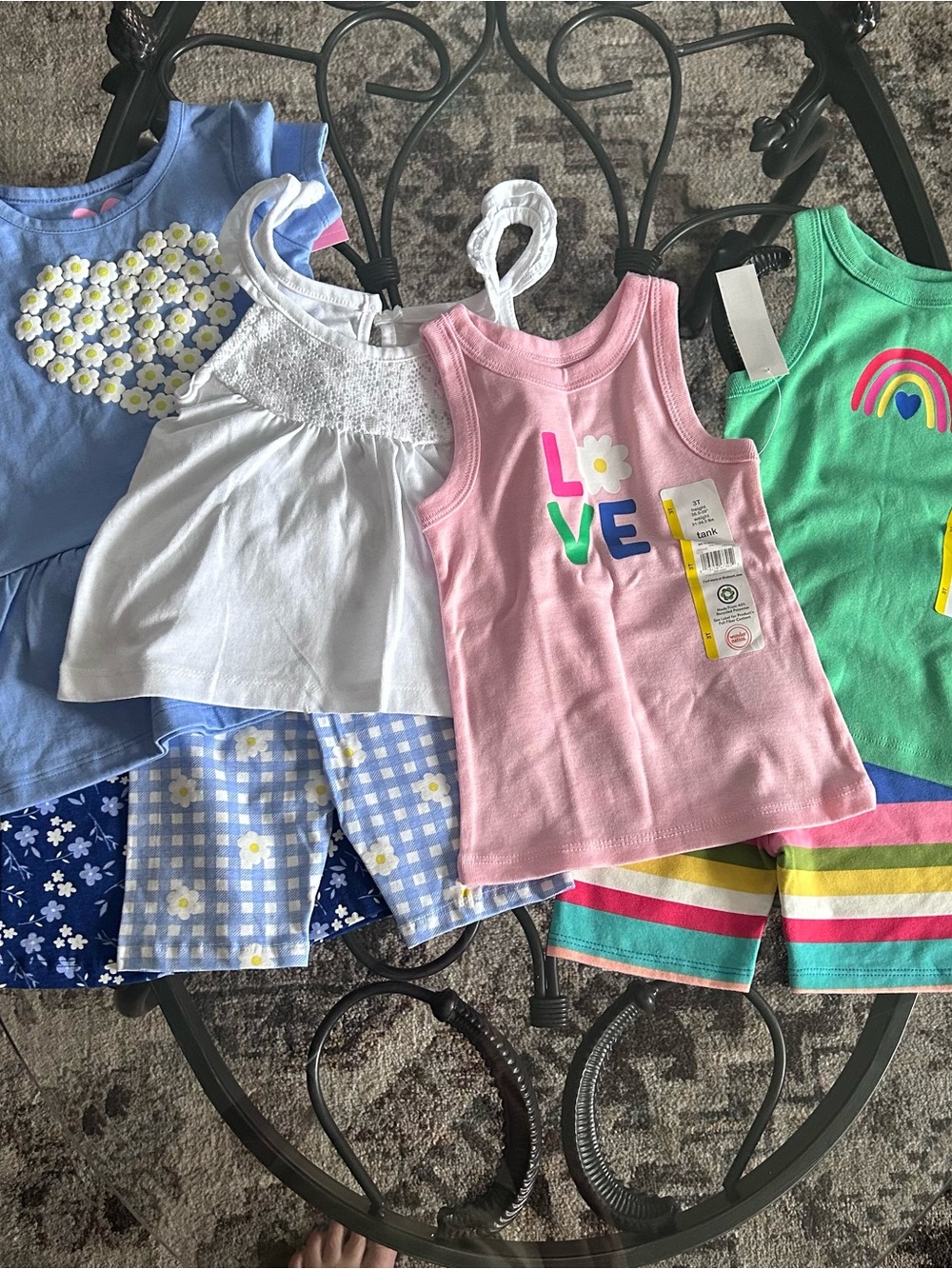 Freestyle Girls 4 Piece Shorts Set & Wonder Nation 3 Piece Short Set